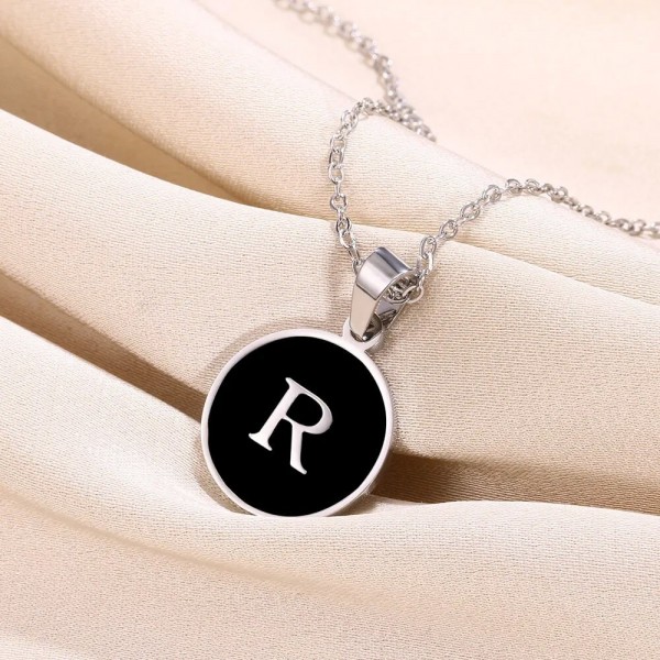 Collier Lettre Initiale Pour Femmes en Acier Inoxydable avec Pendentif Incrusté Shell Ras Du Cou|1,79 €|OKKO MODE