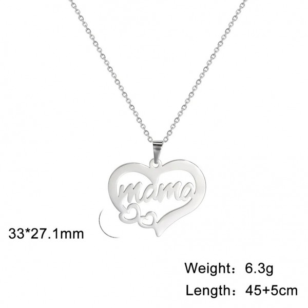 Pendentif Lettre Maman pour Femme en Acier Inoxydable, Collier Bijoux de Cou Exquis|1,79 €|OKKO MODE