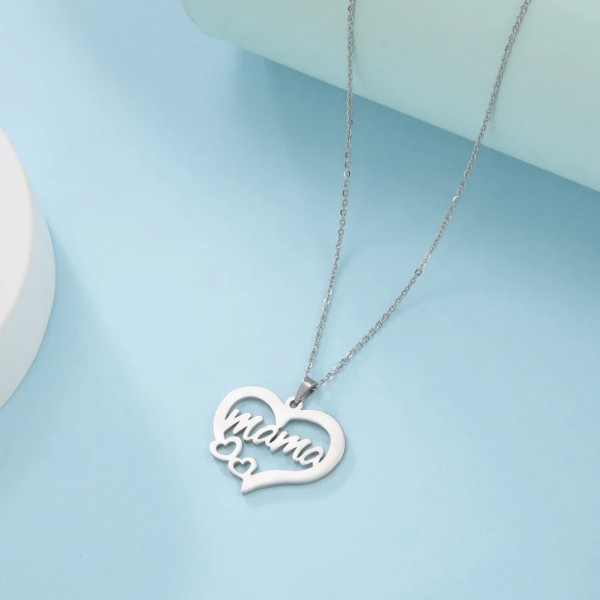 Pendentif Lettre Maman pour Femme en Acier Inoxydable, Collier Bijoux de Cou Exquis|1,79 €|OKKO MODE