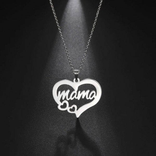 Pendentif Lettre Maman pour Femme en Acier Inoxydable, Collier Bijoux de Cou Exquis|1,79 €|OKKO MODE