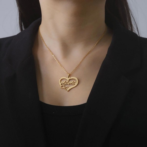 Pendentif Lettre Maman pour Femme en Acier Inoxydable, Collier Bijoux de Cou Exquis|1,79 €|OKKO MODE