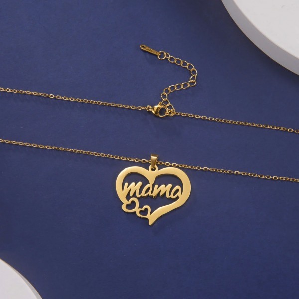 Pendentif Lettre Maman pour Femme en Acier Inoxydable, Collier Bijoux de Cou Exquis|1,79 €|OKKO MODE