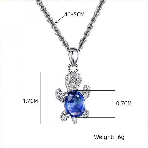 Ensemble collier et boucles d'oreilles argent pour femme, tortue diamant verre multi-documents|1,79 €|OKKO MODE