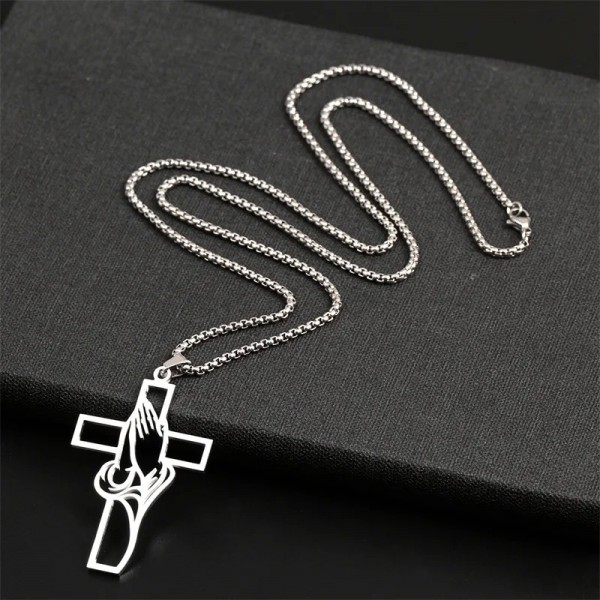 Collier avec Pendentif en Forme de Croix pour Homme, Bijou Religieux en Acier Inoxydable|2,69 €|OKKO MODE