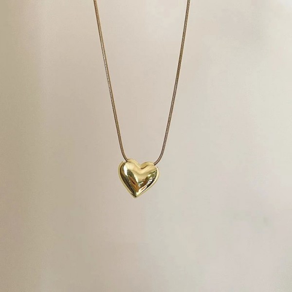 Collier pendentif coeur d'amour vintage pour femme, tour de cou en métal, bijoux de fête|1,79 €|OKKO MODE