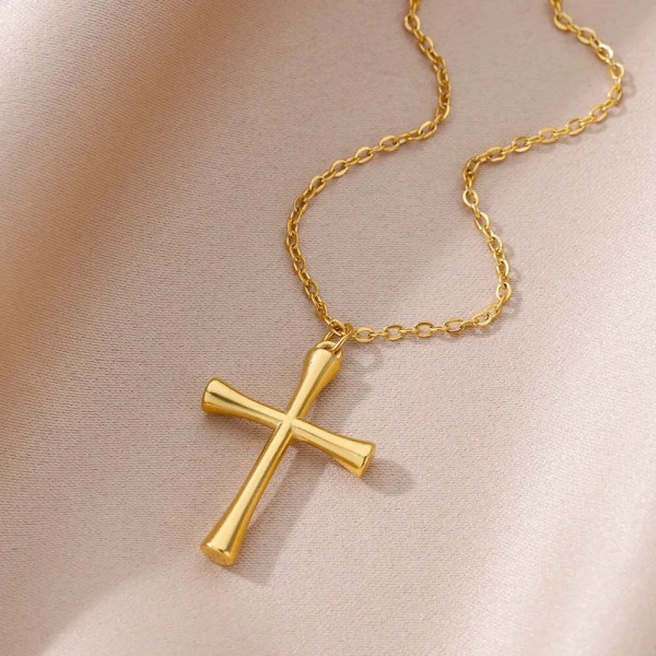 Collier pendentif croix déesse couleur or acier inoxydable accessoires esthétiques|1,79 €|OKKO MODE