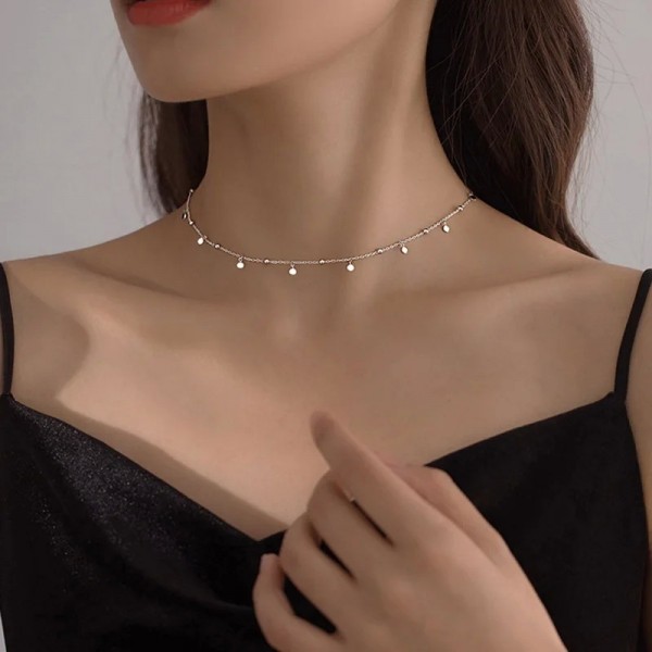 Délicat Bijoux Perles Rondes Collier Ras Du Cou pour Femmes ixClavicule JONecklace_ANALYSE|2,00 €|OKKO MODE