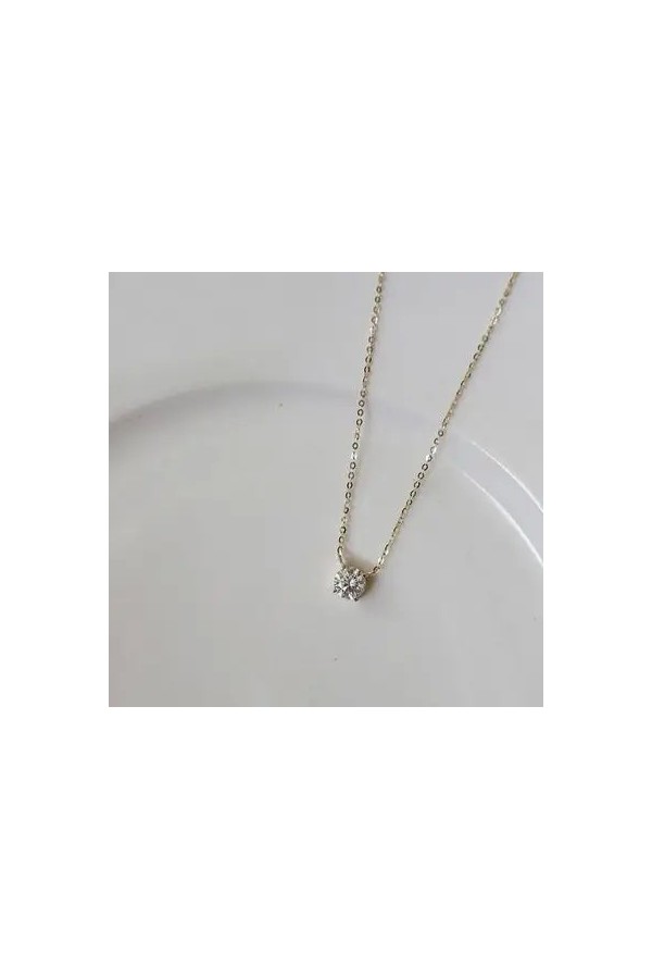 Collier pendentif clavicule en argent regardé 925 pour femme, bijoux en or 14 carats, cristal simple français|2,00 €|OKKO MODE