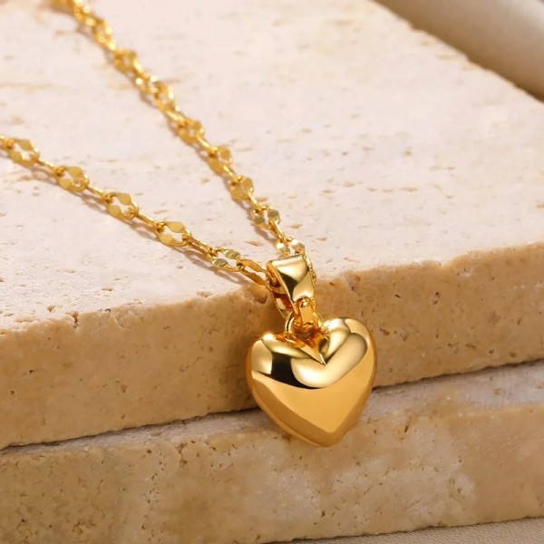 Collier coeur d'amour en acier inoxydable pour femme, pendentif ChimJules JOSimple|1,79 €|OKKO MODE