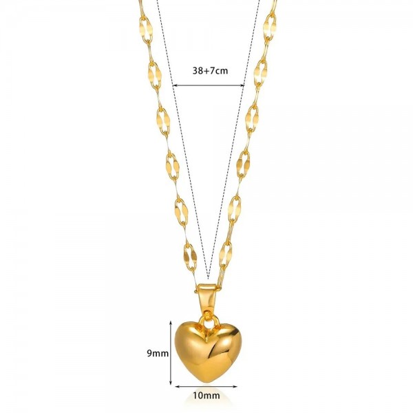 Collier coeur d'amour en acier inoxydable pour femme, pendentif ChimJules JOSimple|1,79 €|OKKO MODE