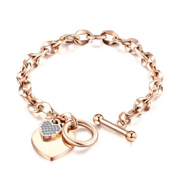 Bracelet pendentif coeur en acier inoxydable, OT Lock|2,99 €|OKKO MODE