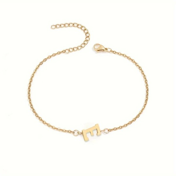 Bracelet en perles fines en forme de lettre, bijoux simples et minimalistes à la main, décoration unisexe, 1 pièce|1,79 €|OKKO MODE