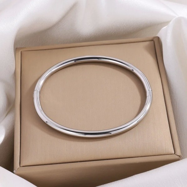 ZAKadvocate-Bracelet Manchette en Acier Inoxydable Étanche pour Femme, Bracelets Ouverts en Métal Lisse, Cadeau Bijoux|2,99 €|OKKO MODE