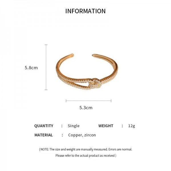 Full Zcomprend-Bracelets de manchette pour femme, plaqué or, bracelet d'ouverture de nœud en cuivre, bracelet minimaliste pour f|3,99 €|OKKO MODE