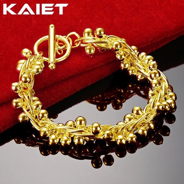 KAIET-Bracelet Raisin Plaqué Or 18K pour Femme, Argent Sterling 925, ixde Mariage, Bijoux à Breloques|5,39 €|OKKO MODE