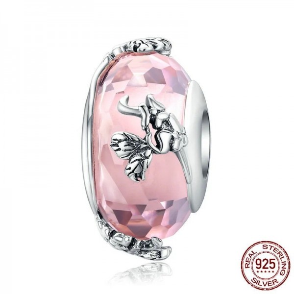 Breloque en verre de Murano plaqué argent 925 pour bracelet Pandora - perle rose, rouge, vert et bleu|3,59 €|OKKO MODE