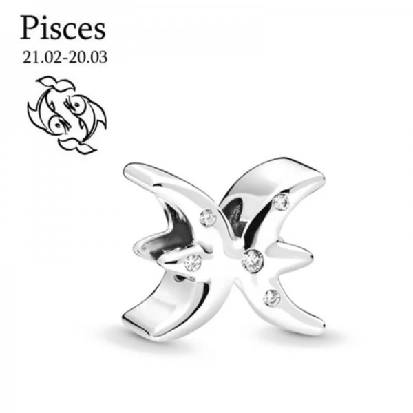 Breloques en argent 925 pour bracelet Pandora, signes du zodiaque et perles|2,69 €|OKKO MODE