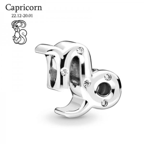 Breloques en argent 925 pour bracelet Pandora, signes du zodiaque et perles|2,69 €|OKKO MODE