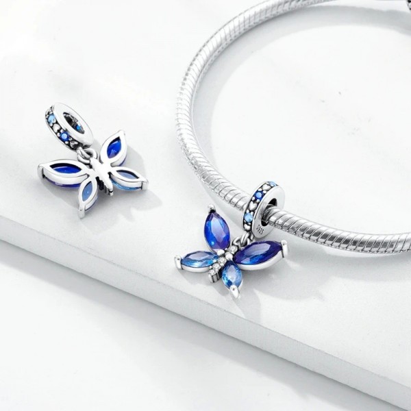 Breloques en argent 925 pour bracelets, libellule colorée, fleur et gemme papillon|4,49 €|OKKO MODE