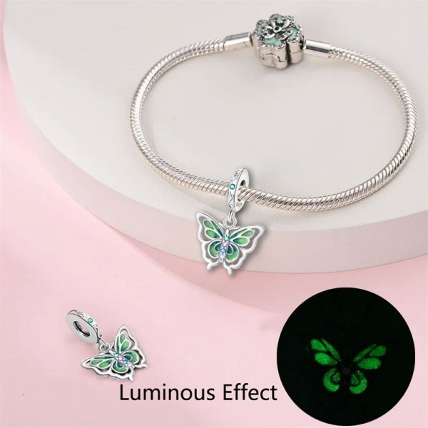 Breloques en argent 925 pour bracelets, libellule colorée, fleur et gemme papillon|4,49 €|OKKO MODE