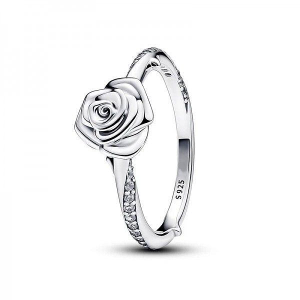 Bague de déclaration de fleur rose en argent 925 pour femme, style exquis|3,59 €|OKKO MODE