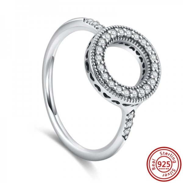 Bague en argent 925 authentique pour femme, ronde CZ couronne de princesse cœur d'amour|4,49 €|OKKO MODE