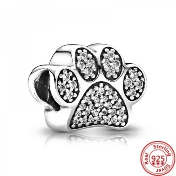 Bracelet à breloques en argent 925, griffes de chien cœur, perles fleurs rondes|2,99 €|OKKO MODE