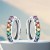 Boucles d'oreilles arc-en-ciel en argent 925 pour femmes, cerceau polyvalent | 3,59 € | OKKO MODE