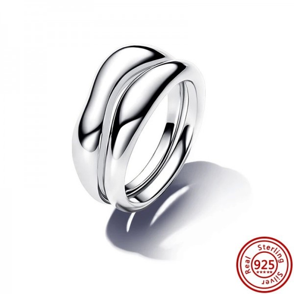 Bague simple en argent 925 plaqué or pour femme, avec breloque NucleoPearl - Original et personnalisé|5,39 €|OKKO MODE