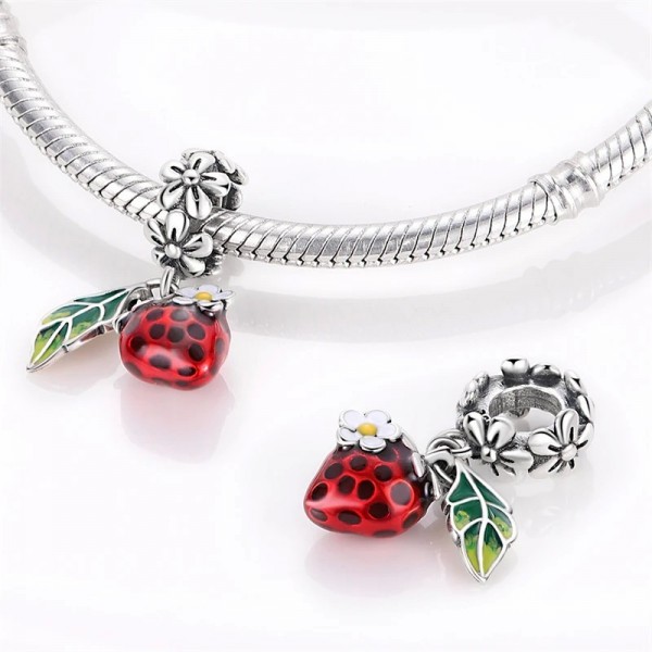 Harvey Red Charms Beads, 925 Sterling Silver for Pandora Bracelet|3,59 €|OKKO MODE