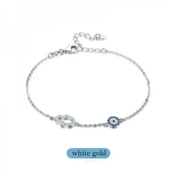 Bracelet à breloques Hamsa Evil Eye pour femme, argent 925|9,01 €|OKKO MODE