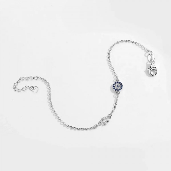 Bracelet à breloques Hamsa Evil Eye pour femme, argent 925|9,01 €|OKKO MODE