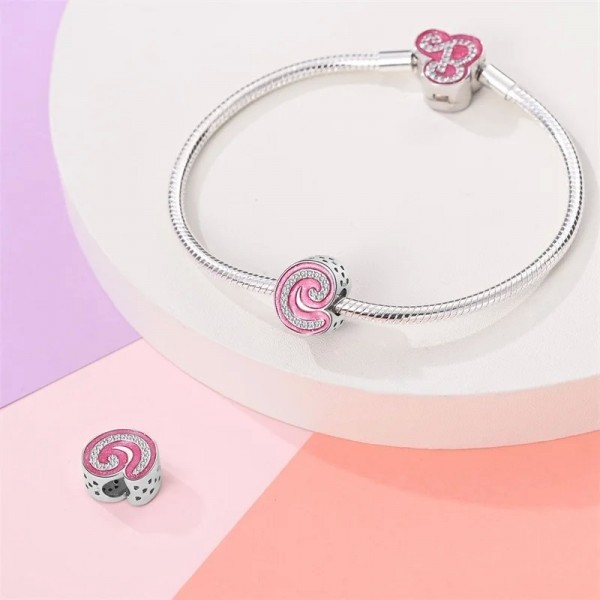 Breloques en argent 925 pour bracelet, lettres de l'alphabet rose et perles princesse|3,99 €|OKKO MODE