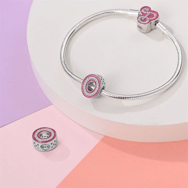 Breloques en argent 925 pour bracelet, lettres de l'alphabet rose et perles princesse|3,99 €|OKKO MODE