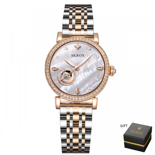 "Montre de Luxe Femme 2024: Or Rose, Diamant et Acier Inoxydable"|43,85 €|OKKO MODE