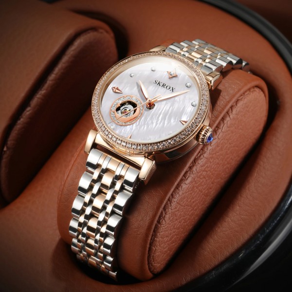 "Montre de Luxe Femme 2024: Or Rose, Diamant et Acier Inoxydable"|43,85 €|OKKO MODE