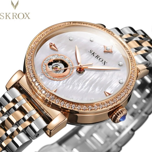 "Montre Femme Luxe Or Rose, Acier Inoxydable et Diamant Automatique"|42,99 €|OKKO MODE