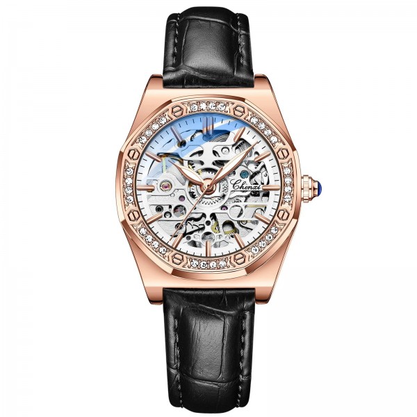 "Montre Automatique Femme CHENghts, Étanche Or Rose Acier Inoxydable"|29,09 €|OKKO MODE