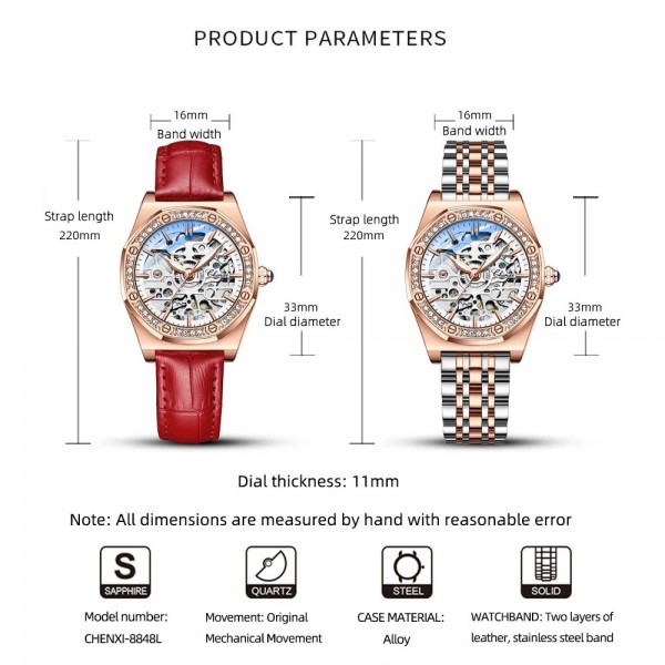 "Montre Automatique Femme CHENghts, Étanche Or Rose Acier Inoxydable"|29,09 €|OKKO MODE