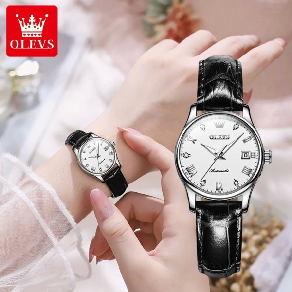 "OLEVS Montre Femme Luxe Diamant Automatique Étanche Cuir"|89,09 €|OKKO MODE