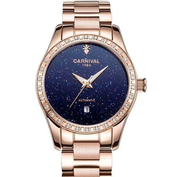 "Montre Luxe Femme CARNAVAL-Automatique, Or Rose, Étanche - Starry Sky"|78,25 €|OKKO MODE