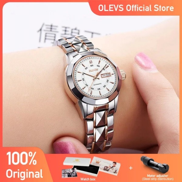 "Montre femme automatique Shoous, étanche en acier tungstène luxe"