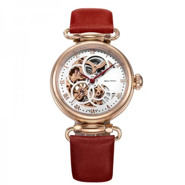 "Montre Mécanique Femme Seagull 811.11, Mode Étanche Bracelet Cuir Creux Automatique"|167,69 €|OKKO MODE