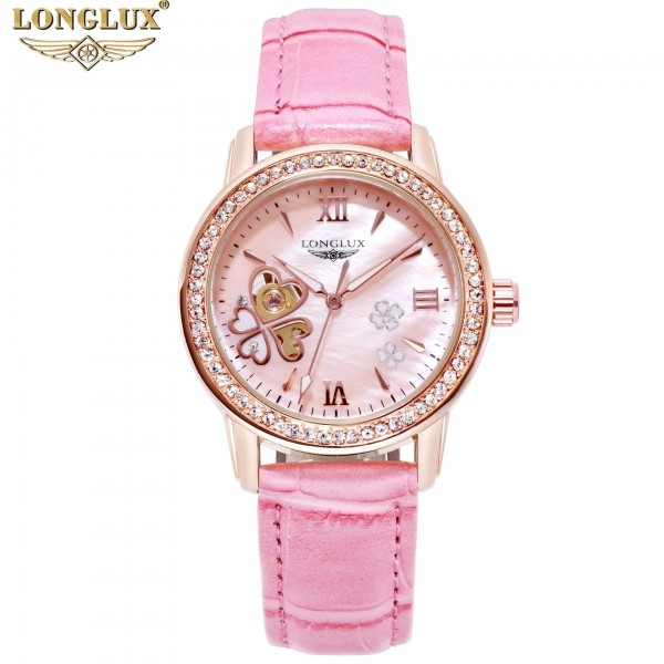 "Montre Femme Luxe 2024, Mécanique Automatique Rose Etanche - Longlux"|18,99 €|OKKO MODE