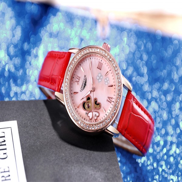 "Montre Femme Luxe 2024, Mécanique Automatique Rose Etanche - Longlux"|18,99 €|OKKO MODE