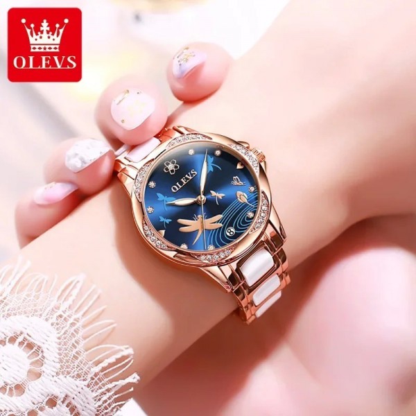 "Montre Femme OLEVS-6610, Mécanique Automatique Luxe en Céramique 30m Étanche Shoous Libellule"|66,59 €|OKKO MODE