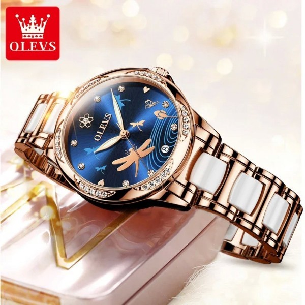 "Montre Femme OLEVS-6610, Mécanique Automatique Luxe en Céramique 30m Étanche Shoous Libellule"|66,59 €|OKKO MODE