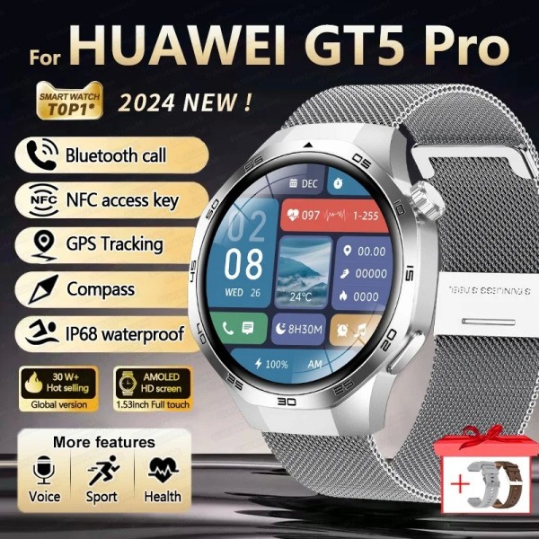 "Montre Connectée HUAWEI GT5 Pro, GPS & Moniteur Cardiaque - Homme/Femme"|37,79 €|OKKO MODE