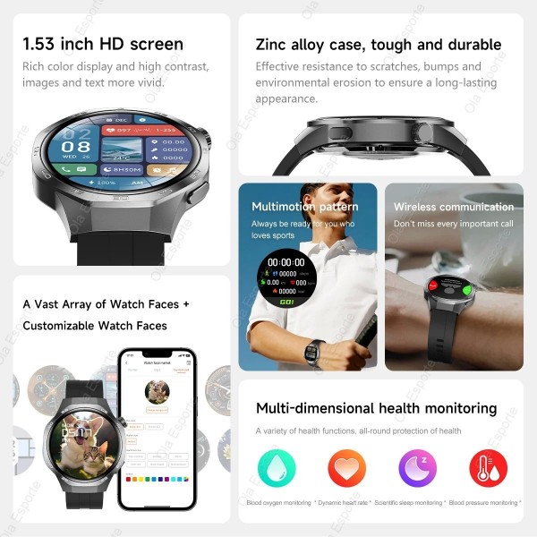 "Montre Huawei GT5 Pro AMOLED HD, GPS & Bluetooth pour Hommes/Femmes"|27,89 €|OKKO MODE