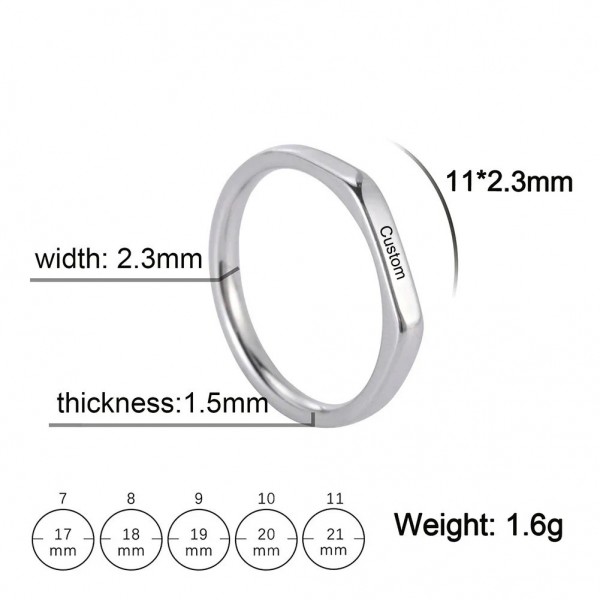 Bagues personnalisées en acier inoxydable 2023 pour hommes et femmes, bague classique en or, cadeau de couple|1,98 €|OKKO MODE